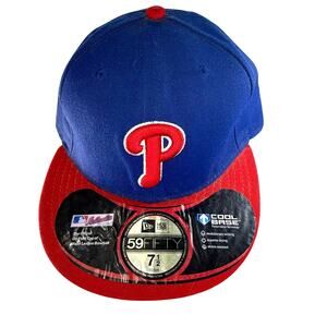 Official On-Field Philadelphia Phillies Fitted Baseball Cap Size 7.5 59/Fifty